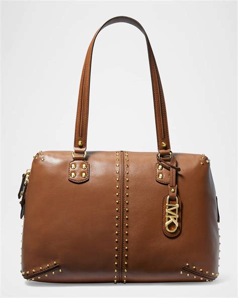 michael kors astor large studded leather tote bag|Michael Kors astor handbag.